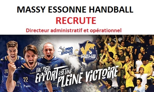 Le Massy Essonne Handball recrute un Directeur administratif & opérationnel